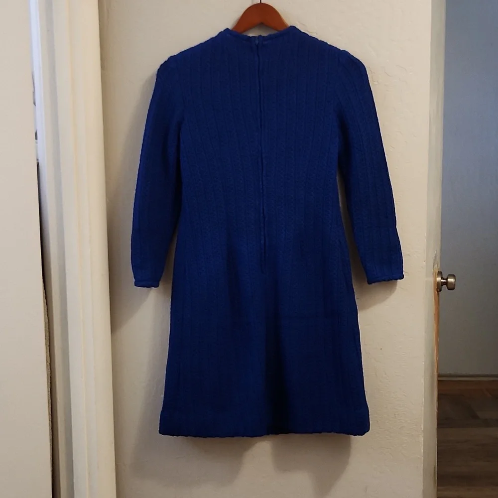 Vintage Handmade Blue Long Sleeve Textured Knit Small